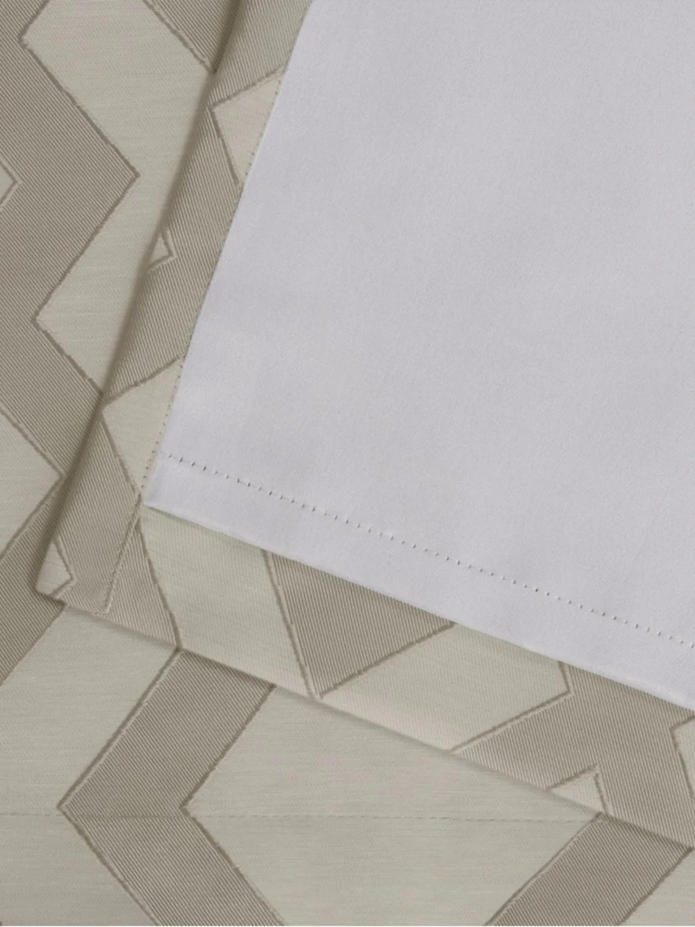 Geometric Luxury Jacquard Linen Curtain Panels Set of 2 Taupe Grey NWT